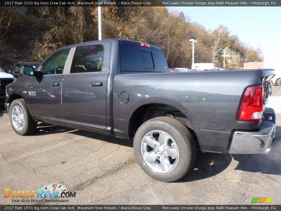 2017 Ram 1500 Big Horn Crew Cab 4x4 Maximum Steel Metallic / Black/Diesel Gray Photo #3
