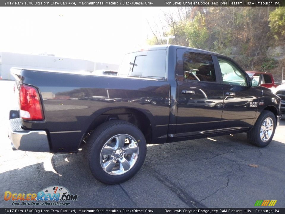 2017 Ram 1500 Big Horn Crew Cab 4x4 Maximum Steel Metallic / Black/Diesel Gray Photo #6