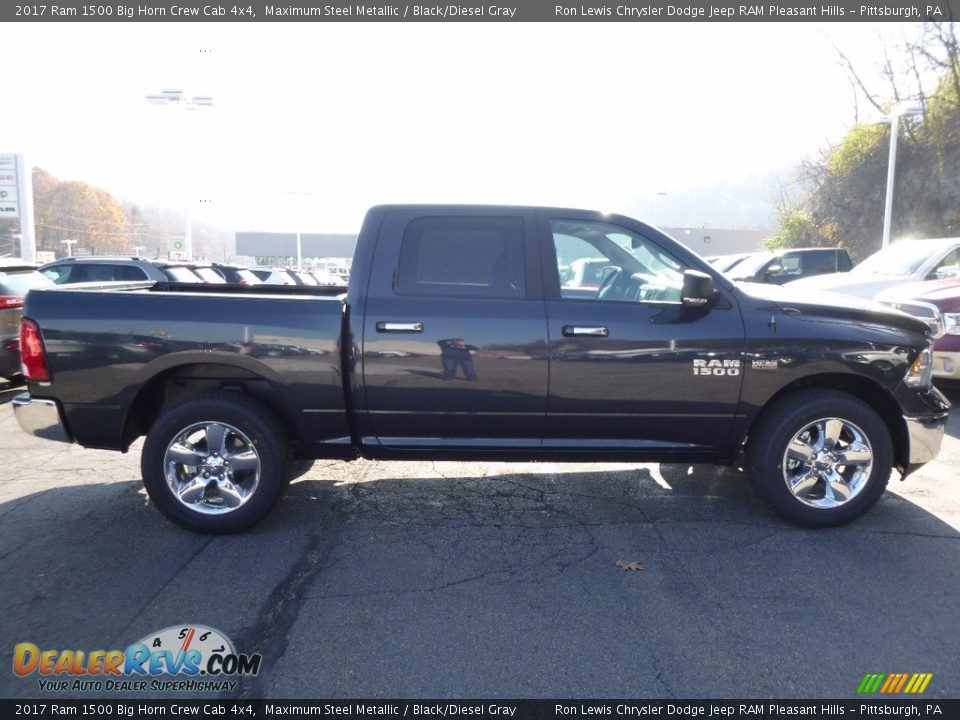 2017 Ram 1500 Big Horn Crew Cab 4x4 Maximum Steel Metallic / Black/Diesel Gray Photo #7