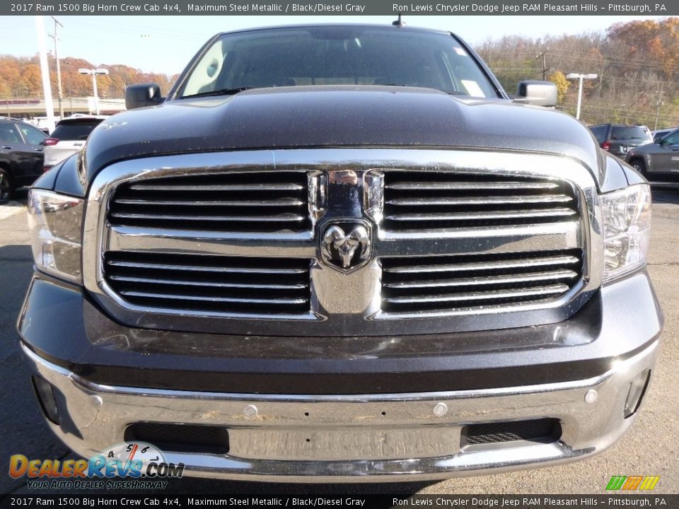 2017 Ram 1500 Big Horn Crew Cab 4x4 Maximum Steel Metallic / Black/Diesel Gray Photo #9
