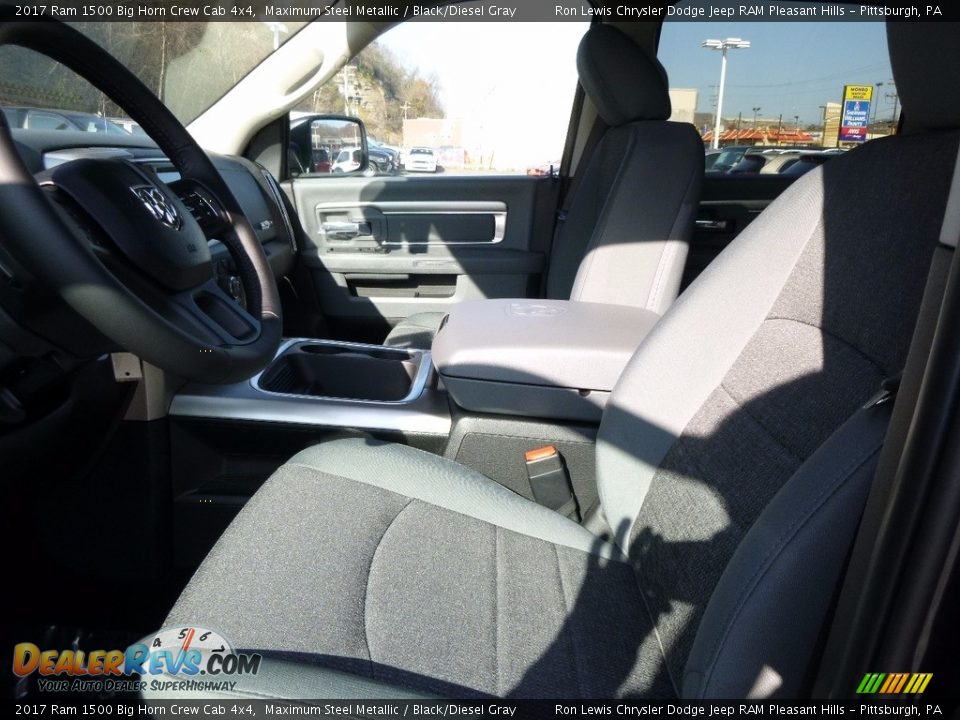 2017 Ram 1500 Big Horn Crew Cab 4x4 Maximum Steel Metallic / Black/Diesel Gray Photo #11