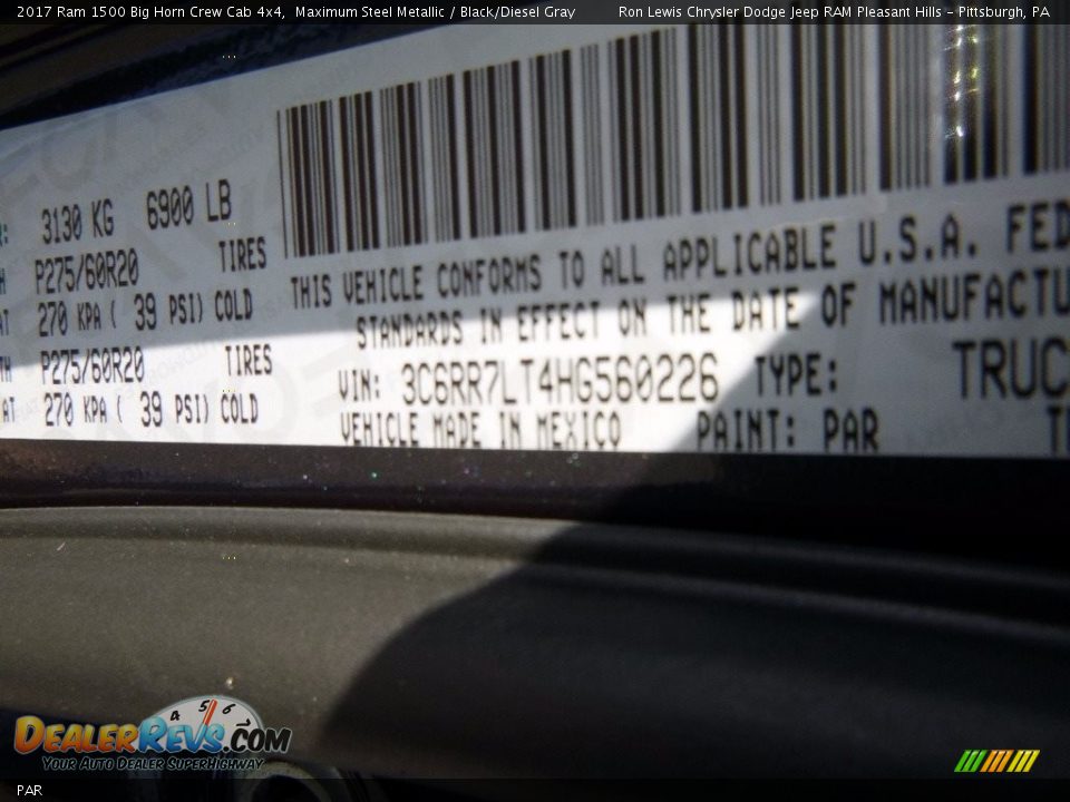 Ram Color Code PAR Maximum Steel Metallic