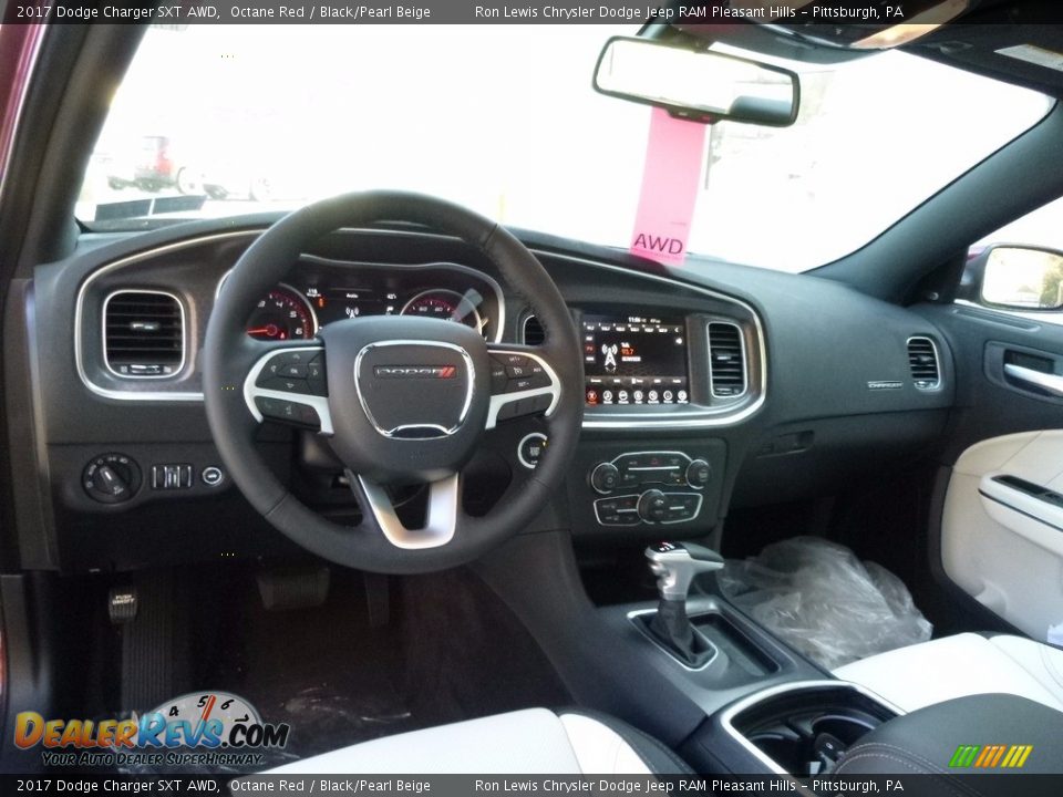 Black/Pearl Beige Interior - 2017 Dodge Charger SXT AWD Photo #13