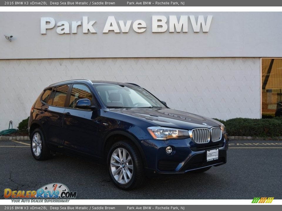 2016 BMW X3 xDrive28i Deep Sea Blue Metallic / Saddle Brown Photo #1