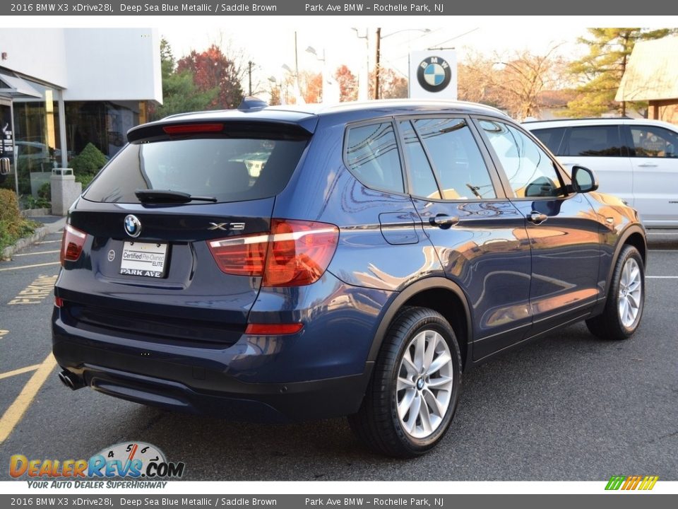 2016 BMW X3 xDrive28i Deep Sea Blue Metallic / Saddle Brown Photo #3
