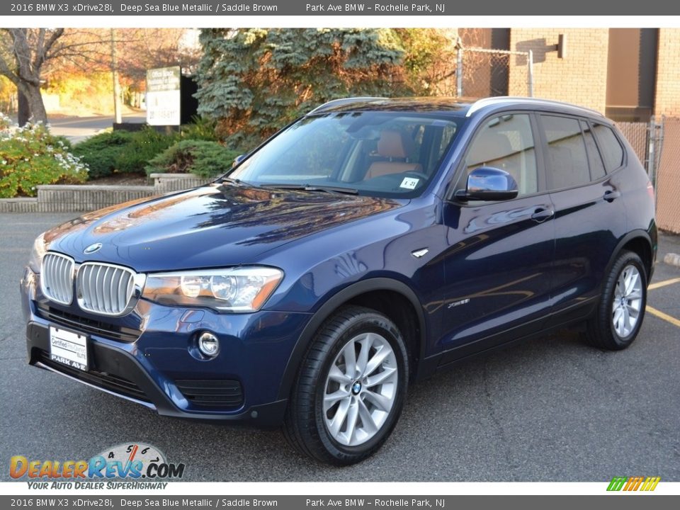 2016 BMW X3 xDrive28i Deep Sea Blue Metallic / Saddle Brown Photo #6