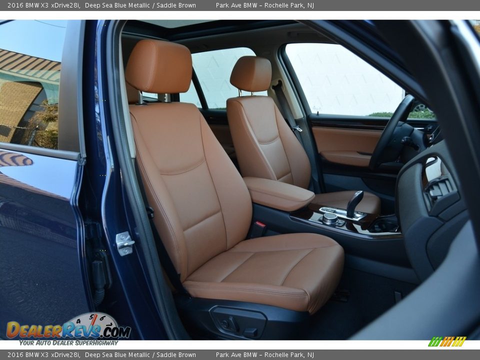 2016 BMW X3 xDrive28i Deep Sea Blue Metallic / Saddle Brown Photo #28