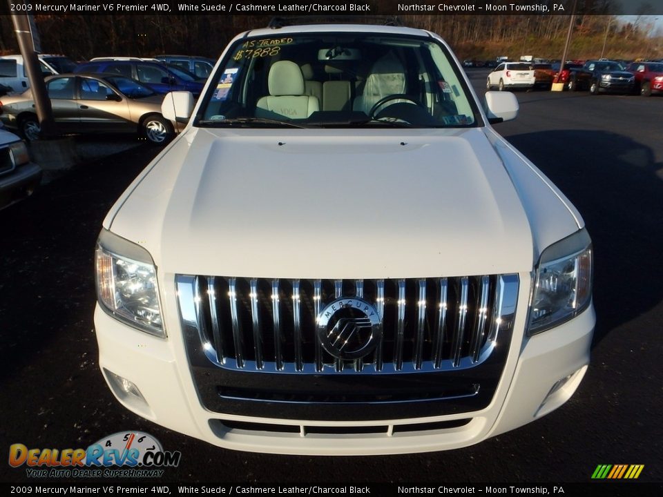 2009 Mercury Mariner V6 Premier 4WD White Suede / Cashmere Leather/Charcoal Black Photo #5
