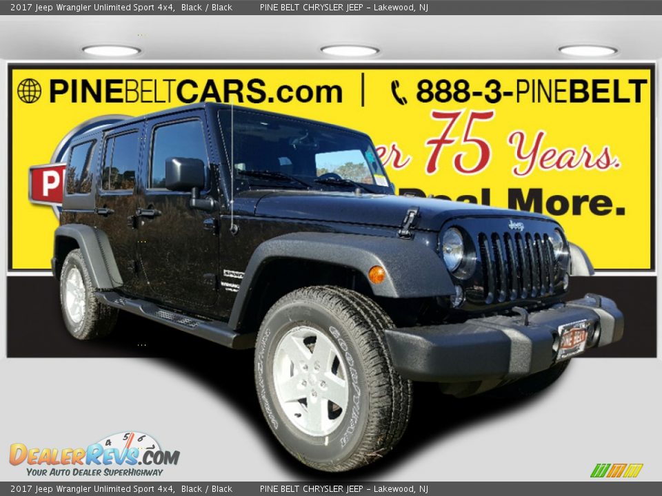 2017 Jeep Wrangler Unlimited Sport 4x4 Black / Black Photo #1