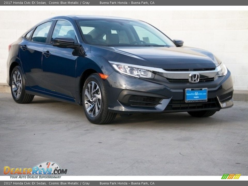 2017 Honda Civic EX Sedan Cosmic Blue Metallic / Gray Photo #1