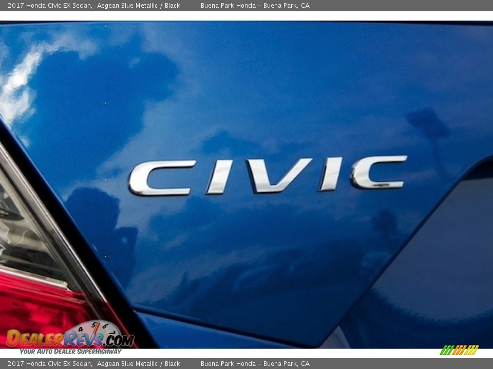 2017 Honda Civic EX Sedan Aegean Blue Metallic / Black Photo #3