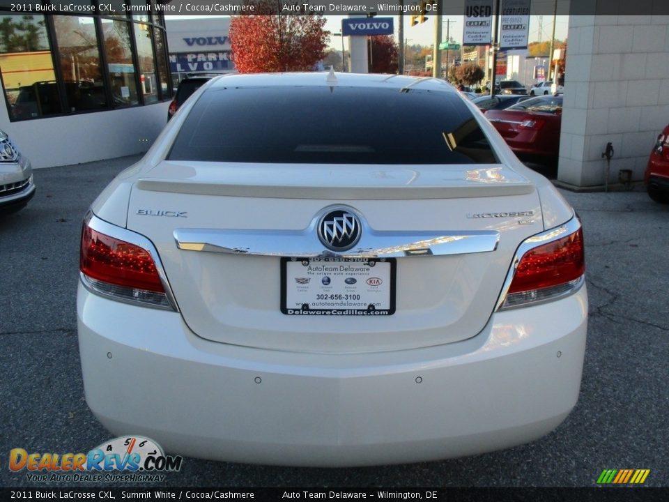 2011 Buick LaCrosse CXL Summit White / Cocoa/Cashmere Photo #4