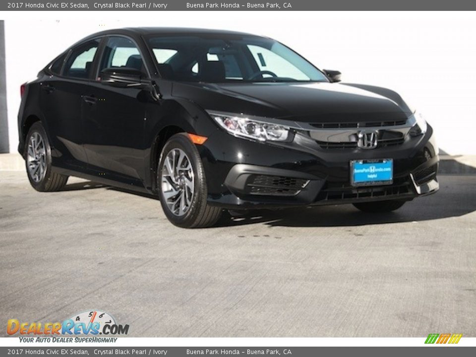 2017 Honda Civic EX Sedan Crystal Black Pearl / Ivory Photo #1