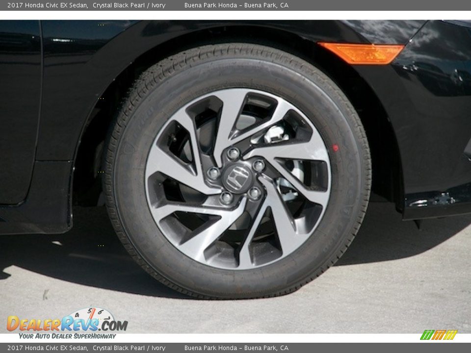 2017 Honda Civic EX Sedan Crystal Black Pearl / Ivory Photo #5