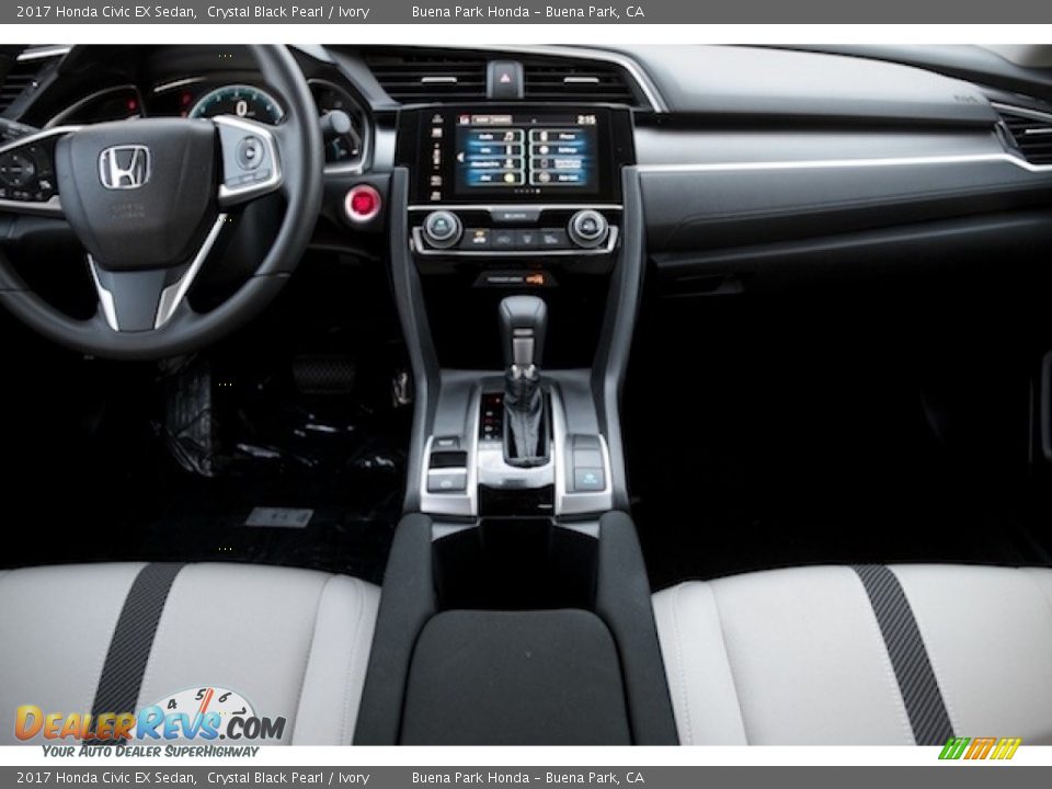2017 Honda Civic EX Sedan Crystal Black Pearl / Ivory Photo #13