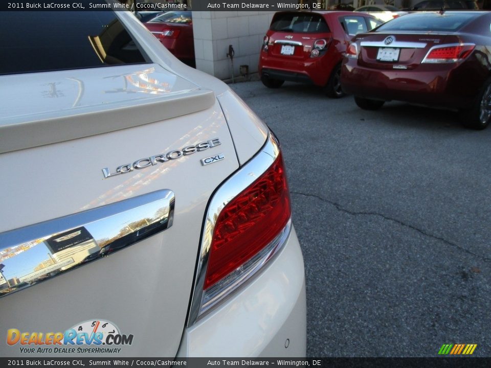 2011 Buick LaCrosse CXL Summit White / Cocoa/Cashmere Photo #28
