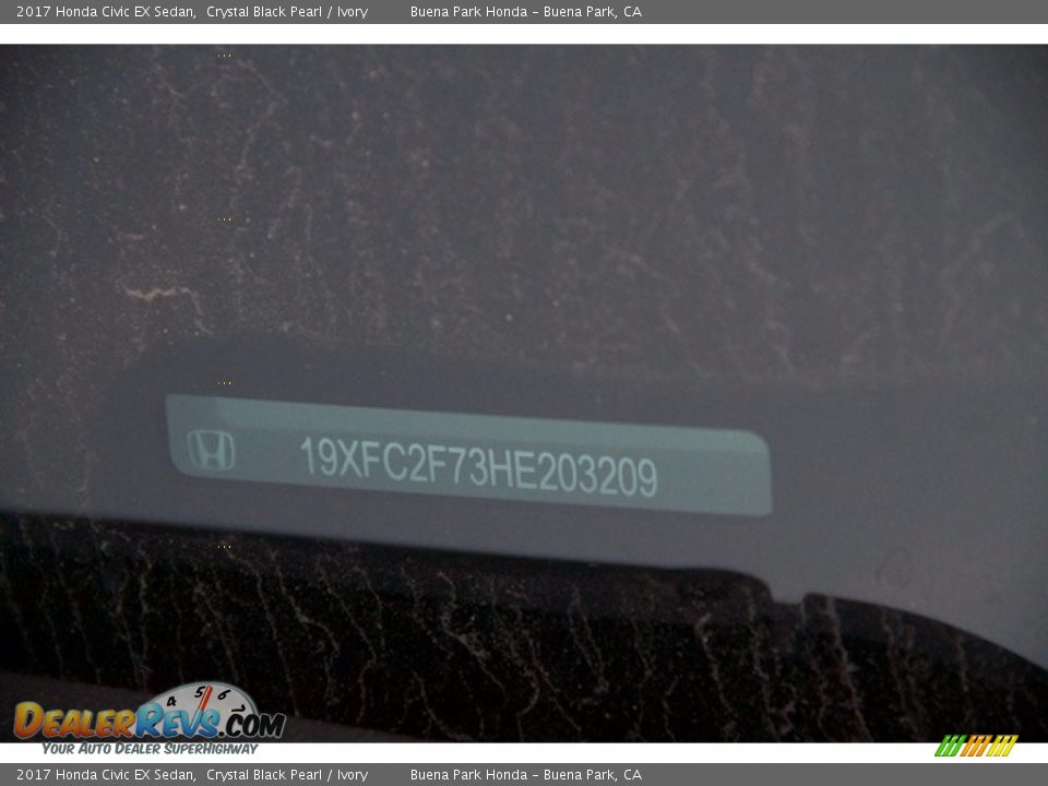 2017 Honda Civic EX Sedan Crystal Black Pearl / Ivory Photo #18