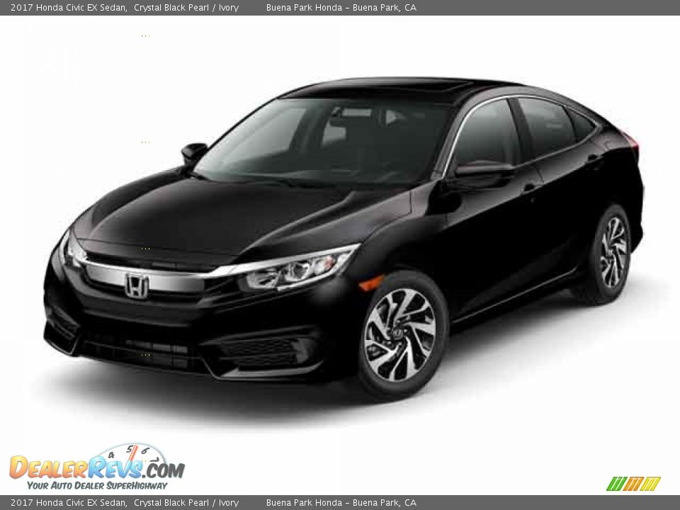 2017 Honda Civic EX Sedan Crystal Black Pearl / Ivory Photo #19