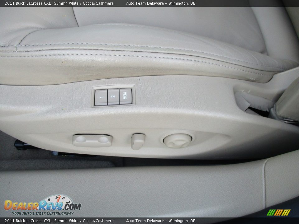 2011 Buick LaCrosse CXL Summit White / Cocoa/Cashmere Photo #34