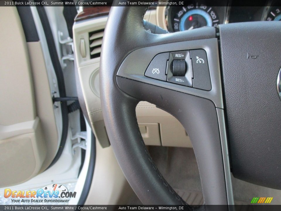 2011 Buick LaCrosse CXL Summit White / Cocoa/Cashmere Photo #35