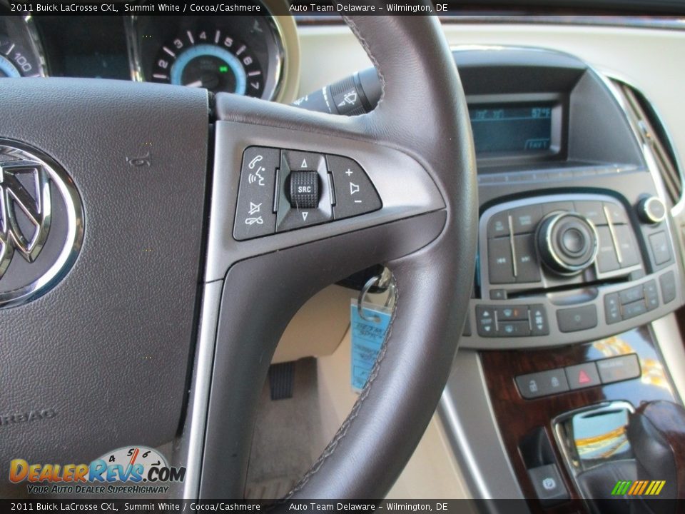 2011 Buick LaCrosse CXL Summit White / Cocoa/Cashmere Photo #36