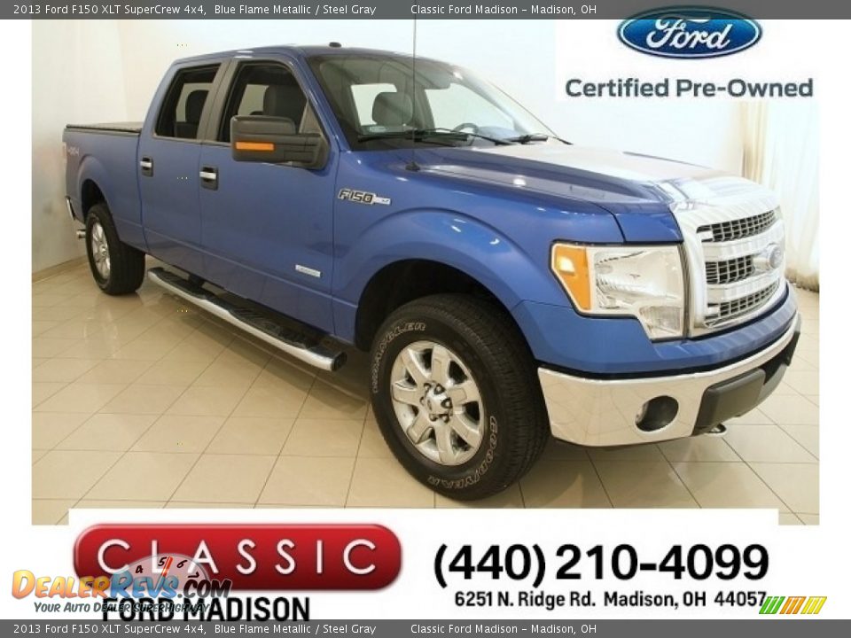 2013 Ford F150 XLT SuperCrew 4x4 Blue Flame Metallic / Steel Gray Photo #1