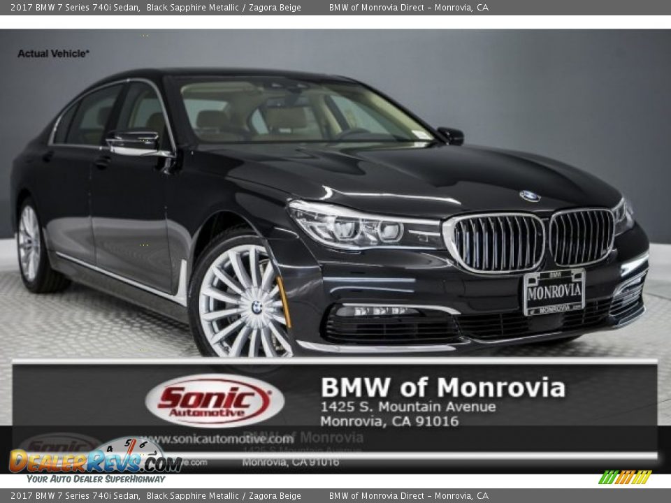 2017 BMW 7 Series 740i Sedan Black Sapphire Metallic / Zagora Beige Photo #1