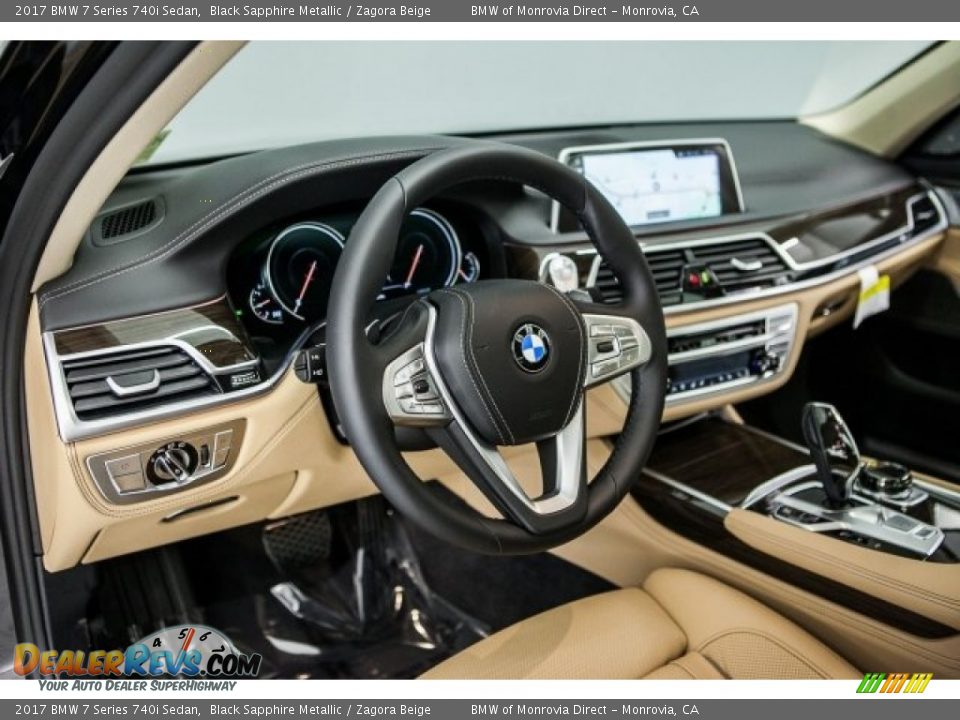 2017 BMW 7 Series 740i Sedan Black Sapphire Metallic / Zagora Beige Photo #6