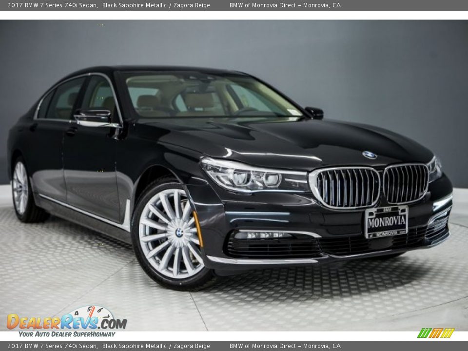 2017 BMW 7 Series 740i Sedan Black Sapphire Metallic / Zagora Beige Photo #12