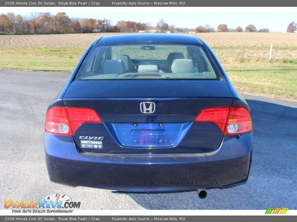 2008 Honda Civic EX Sedan Royal Blue Pearl / Gray Photo #16