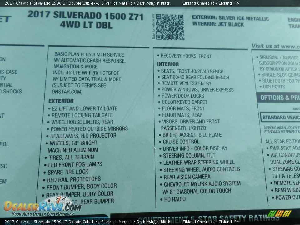 2017 Chevrolet Silverado 1500 LT Double Cab 4x4 Window Sticker Photo #13