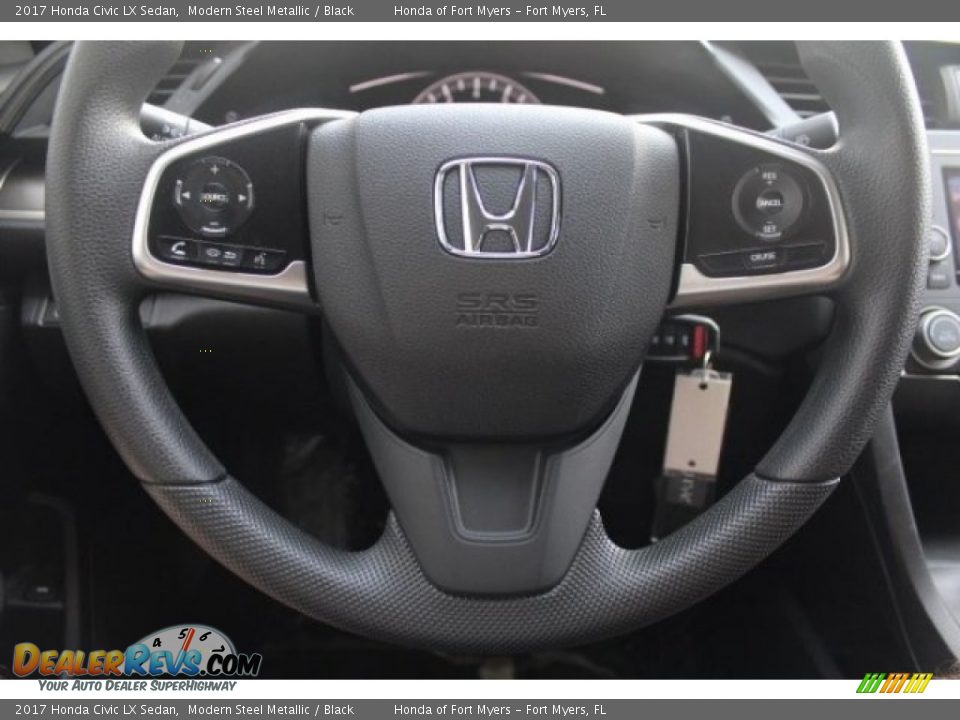 2017 Honda Civic LX Sedan Modern Steel Metallic / Black Photo #13