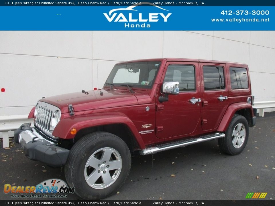 2011 Jeep Wrangler Unlimited Sahara 4x4 Deep Cherry Red / Black/Dark Saddle Photo #1