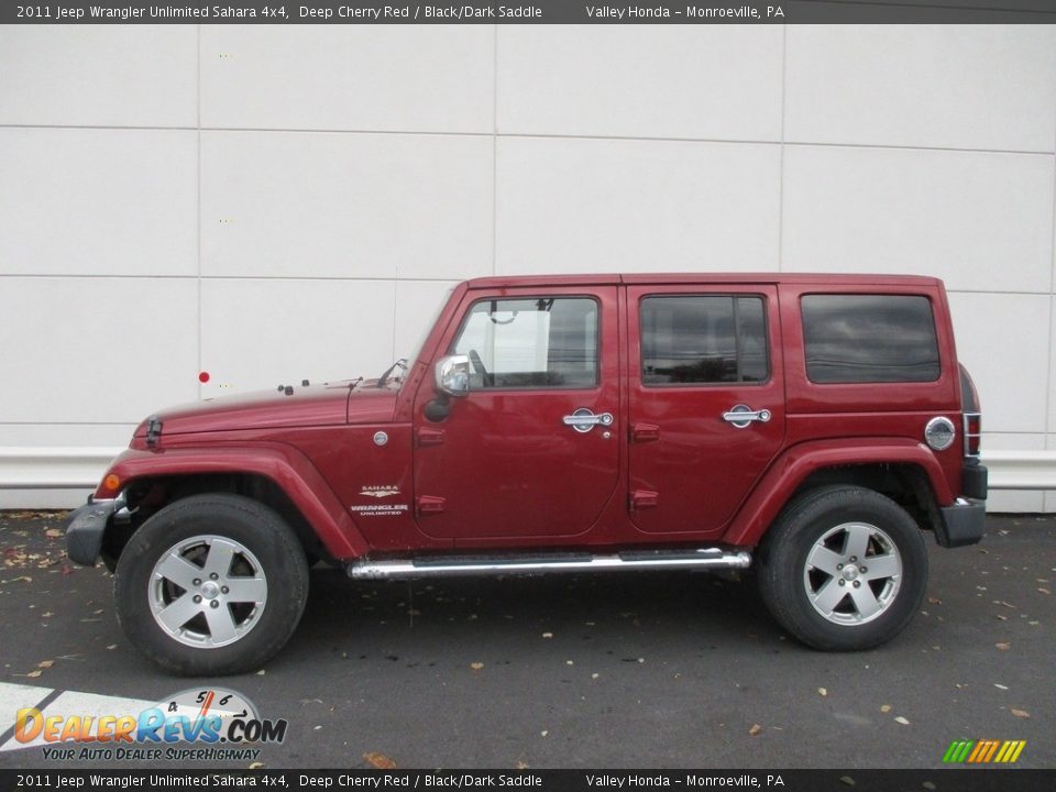 2011 Jeep Wrangler Unlimited Sahara 4x4 Deep Cherry Red / Black/Dark Saddle Photo #2
