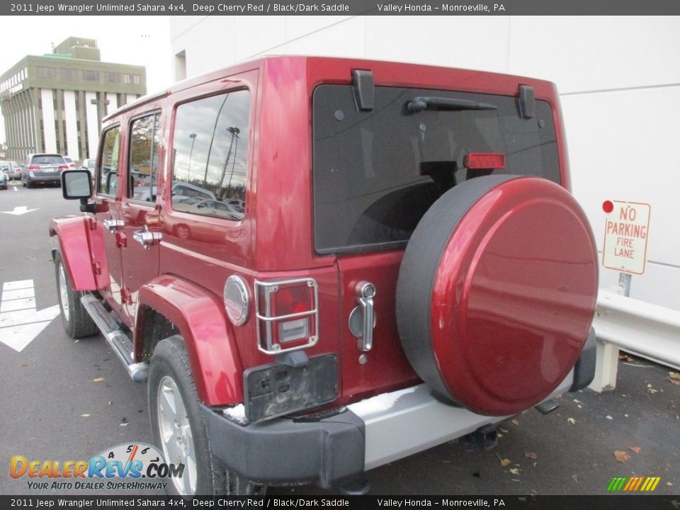 2011 Jeep Wrangler Unlimited Sahara 4x4 Deep Cherry Red / Black/Dark Saddle Photo #4
