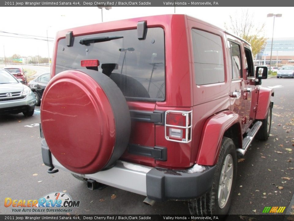 2011 Jeep Wrangler Unlimited Sahara 4x4 Deep Cherry Red / Black/Dark Saddle Photo #6