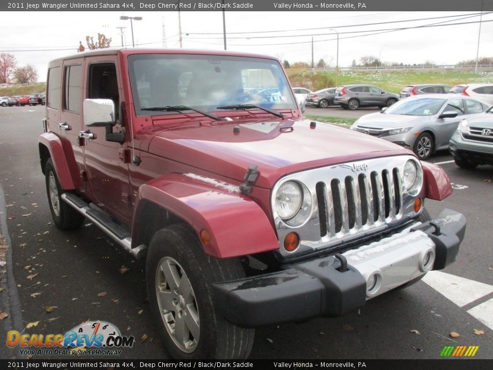 2011 Jeep Wrangler Unlimited Sahara 4x4 Deep Cherry Red / Black/Dark Saddle Photo #7