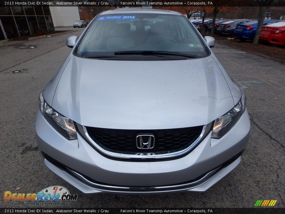 2013 Honda Civic EX Sedan Alabaster Silver Metallic / Gray Photo #8