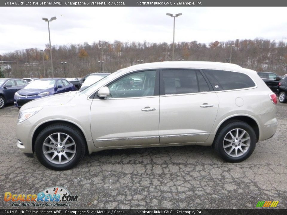 2014 Buick Enclave Leather AWD Champagne Silver Metallic / Cocoa Photo #3