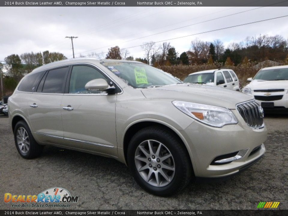 2014 Buick Enclave Leather AWD Champagne Silver Metallic / Cocoa Photo #9