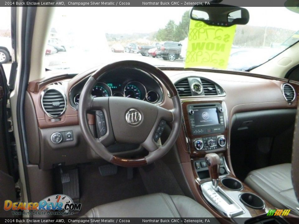 2014 Buick Enclave Leather AWD Champagne Silver Metallic / Cocoa Photo #30