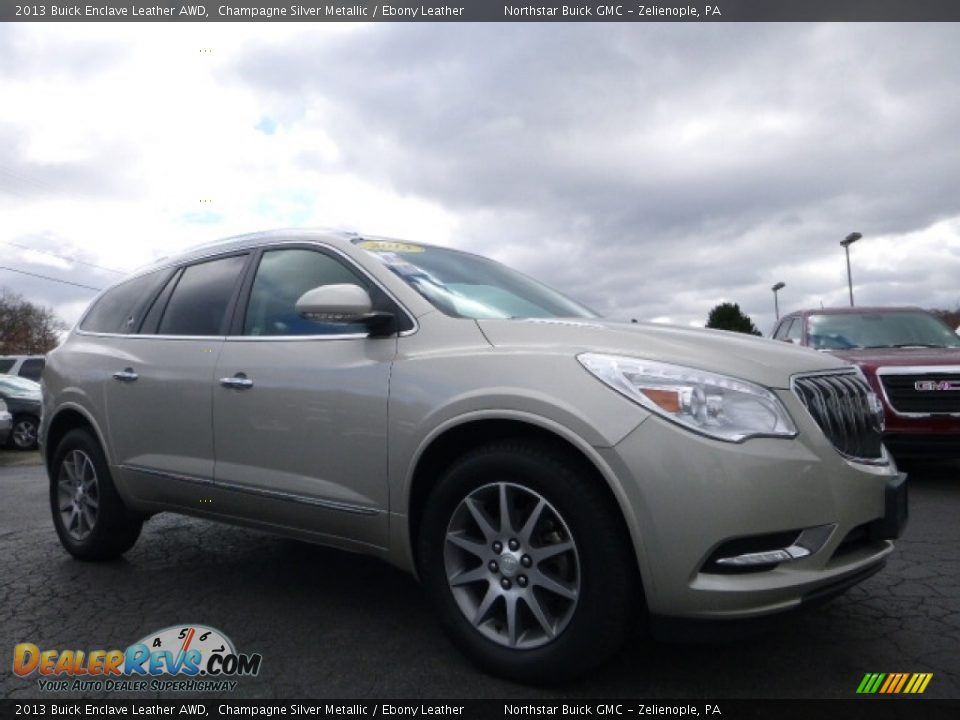 2013 Buick Enclave Leather AWD Champagne Silver Metallic / Ebony Leather Photo #9