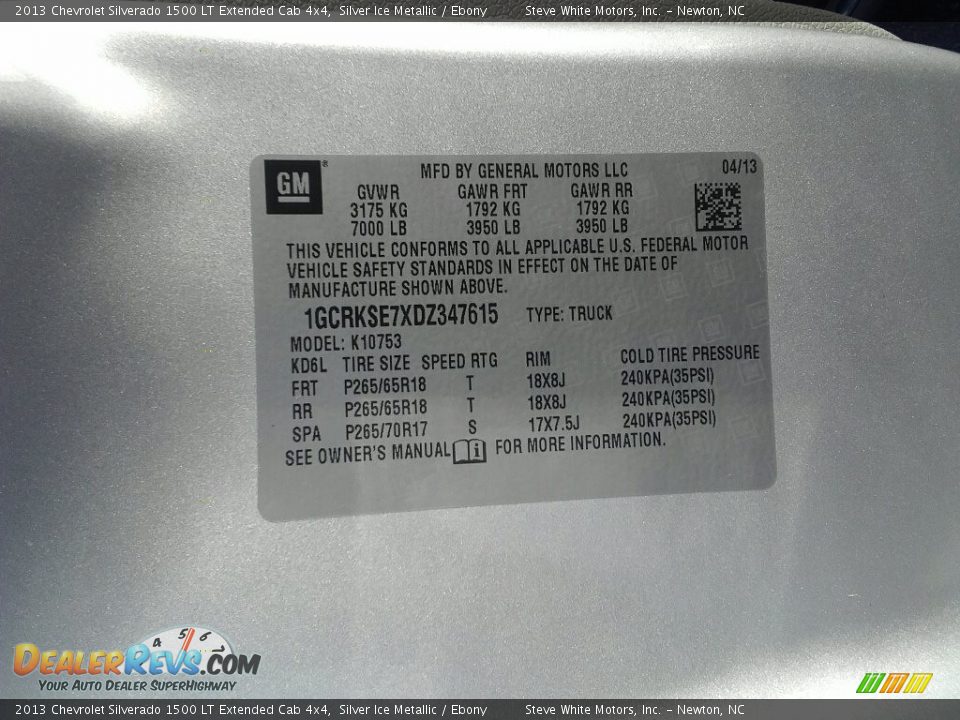 2013 Chevrolet Silverado 1500 LT Extended Cab 4x4 Silver Ice Metallic / Ebony Photo #25