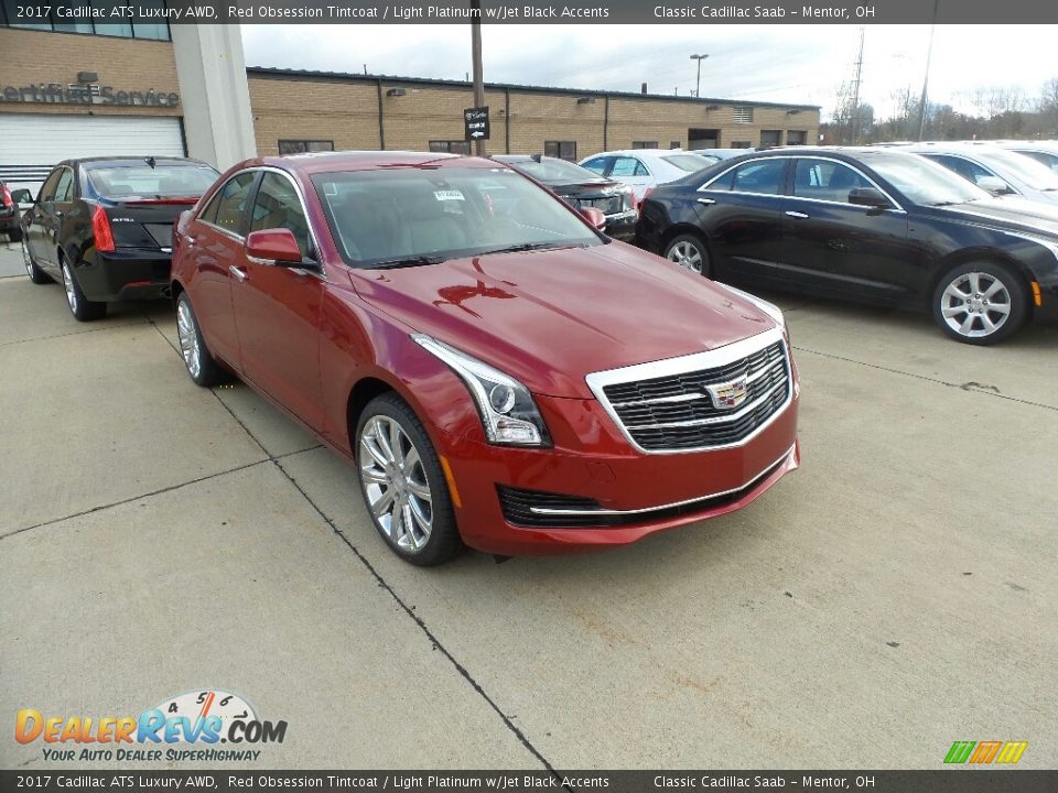 2017 Cadillac ATS Luxury AWD Red Obsession Tintcoat / Light Platinum w/Jet Black Accents Photo #1