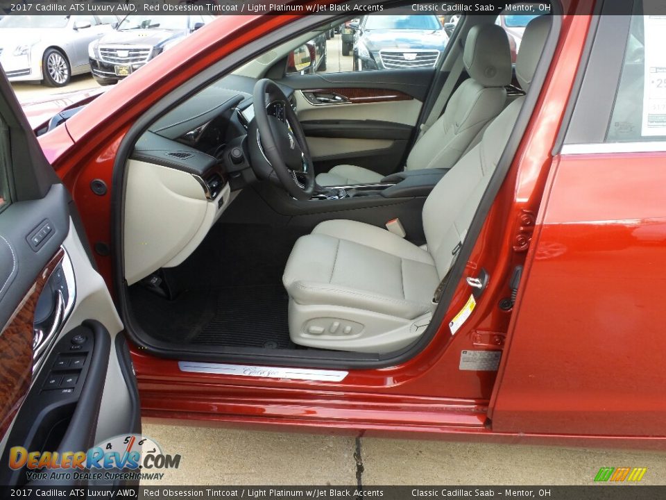 Light Platinum w/Jet Black Accents Interior - 2017 Cadillac ATS Luxury AWD Photo #3