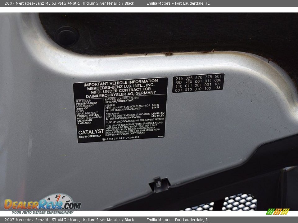 2007 Mercedes-Benz ML 63 AMG 4Matic Iridium Silver Metallic / Black Photo #48