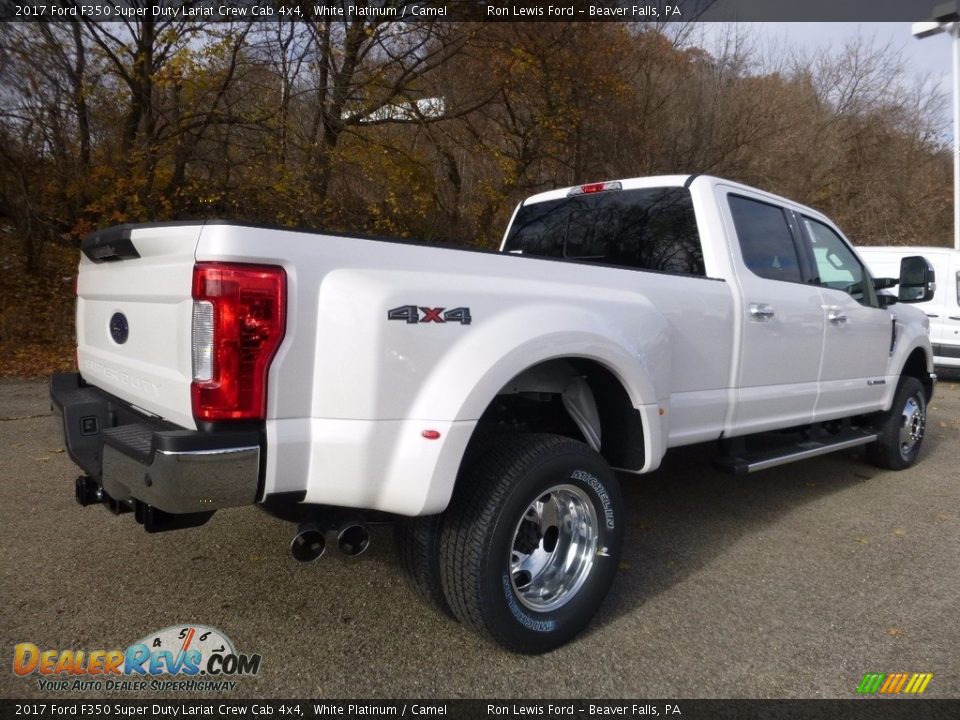 2017 Ford F350 Super Duty Lariat Crew Cab 4x4 White Platinum / Camel Photo #2