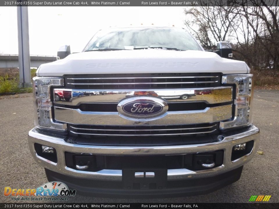 2017 Ford F350 Super Duty Lariat Crew Cab 4x4 White Platinum / Camel Photo #7