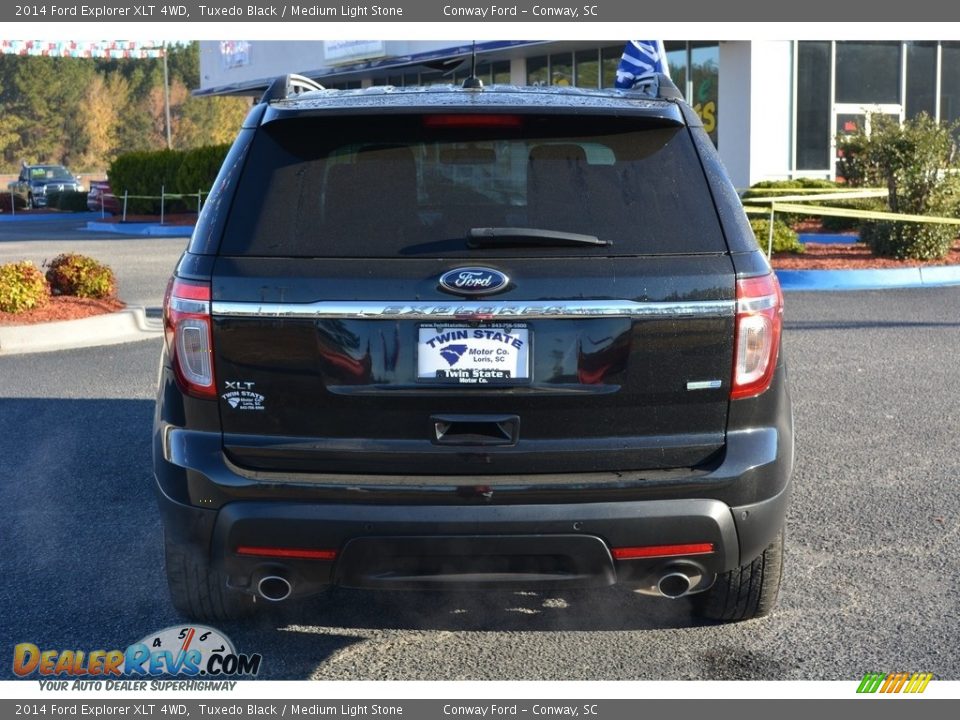 2014 Ford Explorer XLT 4WD Tuxedo Black / Medium Light Stone Photo #4