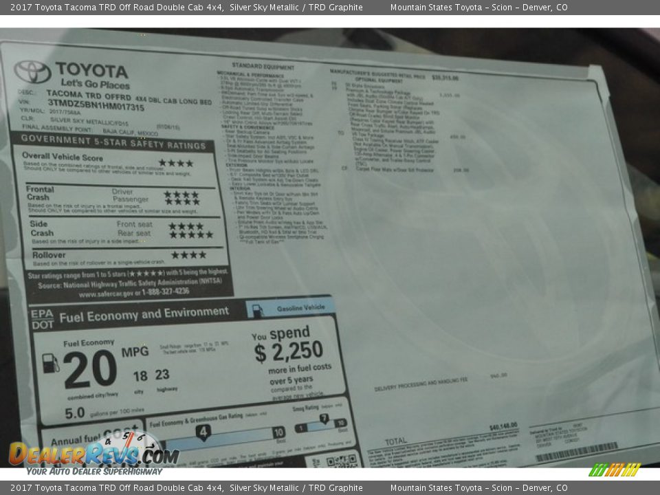 2017 Toyota Tacoma TRD Off Road Double Cab 4x4 Silver Sky Metallic / TRD Graphite Photo #10